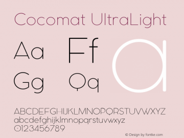 Cocomat UltraLight Version 2.001 Font Sample