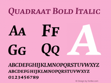 Quadraat Bold Italic Version 001.000图片样张