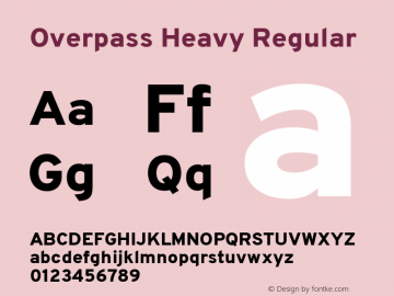Overpass Heavy Regular Version 3.000;DELV;Overpass Font Sample