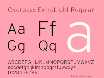 Overpass ExtraLight Regular Version 3.000;DELV;Overpass图片样张