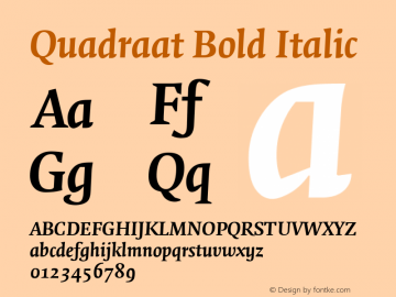 Quadraat Bold Italic Version 001.000图片样张