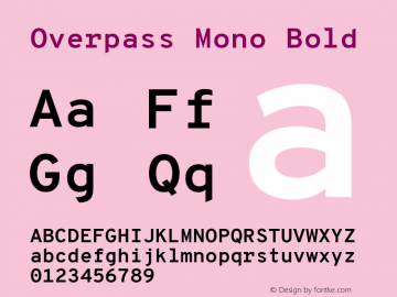Overpass Mono Bold Version 1.000;DELV;Overpass图片样张