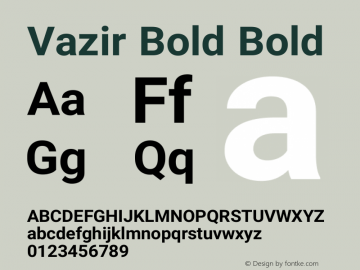 Vazir Bold Bold Version 6.1.0图片样张