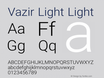 Vazir Light Light Version 6.1.0 Font Sample