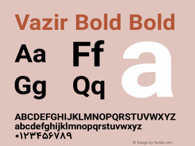 Vazir Bold Bold Version 6.1.0 Font Sample