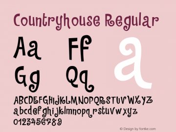 Countryhouse Regular Version 001.000 Font Sample