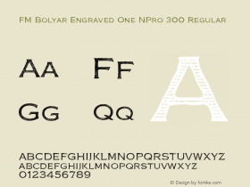 FM Bolyar Engraved One NPro 300 Regular Version 1.160;com.myfonts.easy.fontmaker.fm-bolyar-typecraft.engraved-one-npro-300.wfkit2.version.4GeZ图片样张