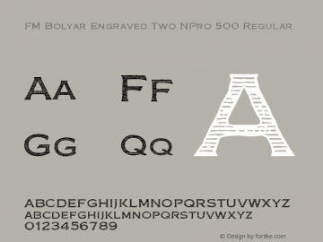 FM Bolyar Engraved Two NPro 500 Regular Version 1.160;com.myfonts.easy.fontmaker.fm-bolyar-typecraft.engraved-two-npro-500.wfkit2.version.4GeH Font Sample