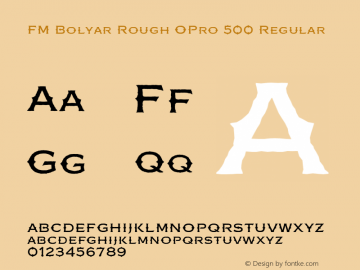 FM Bolyar Rough OPro 500 Regular Version 1.160;com.myfonts.easy.fontmaker.fmbolyar-typecraft.rough-opro-500.wfkit2.version.4Ger图片样张