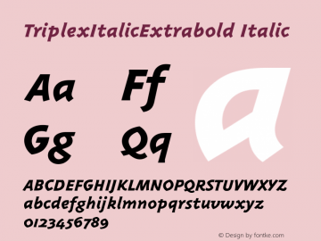 TriplexItalicExtrabold Italic Version 1.01图片样张