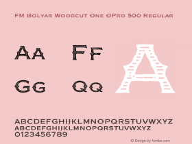 FM Bolyar Woodcut One OPro 500 Regular Version 1.160;com.myfonts.easy.fontmaker.fm-bolyar-typecraft.woodcut-one-opro-500.wfkit2.version.4Gfj Font Sample