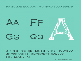 FM Bolyar Woodcut Two NPro 300 Regular Version 1.160; ttfautohint (v0.95) -d;com.myfonts.easy.fontmaker.fm-bolyar-typecraft.woodcut-two-npro-300.wfkit2.version.4Gfo图片样张