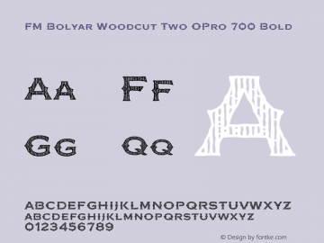 FM Bolyar Woodcut Two OPro 700 Bold Version 1.160; ttfautohint (v0.95) -d;com.myfonts.easy.fontmaker.fm-bolyar-typecraft.woodcut-two-opro-700.wfkit2.version.4Gfv图片样张