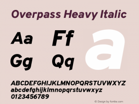 Overpass Heavy Italic Version 3.000;DELV;Overpass图片样张