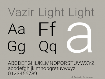 Vazir Light Light Version 6.2.0 Font Sample