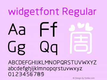 widgetfont Regular Version 1.00 December 2, 2016, initial release图片样张