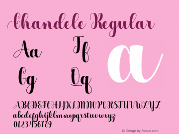 Chandele Regular Version 1.000 Font Sample