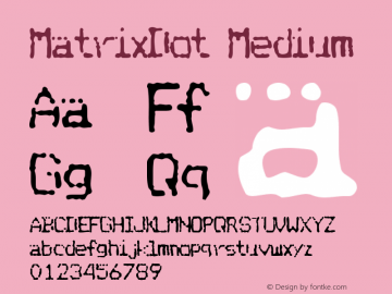 MatrixDot Medium Version 001.000 Font Sample