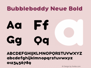 Bubbleboddy Neue Bold Version 2.002;PS 002.002;hotconv 1.0.88;makeotf.lib2.5.64775图片样张