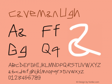 Caveman Ugh Version Stick Font Sample