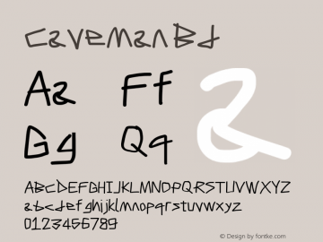 Caveman Bd Version Stick Font Sample