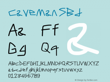 Caveman SBd Version Stick Font Sample