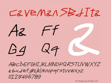 Caveman SBdIta Version Stick Font Sample