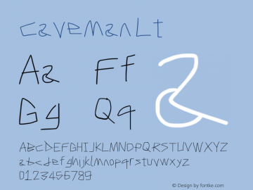 Caveman Lt Version Stick Font Sample