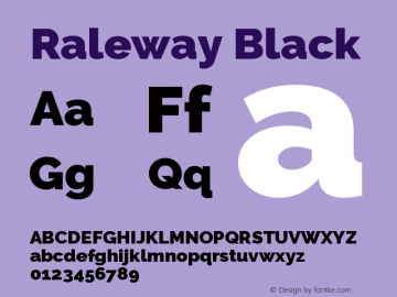 Raleway Black Version 001.001图片样张