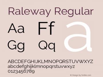 Raleway Regular Version 001.001图片样张