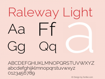 Raleway Light Version 001.001图片样张
