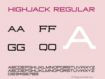 Highjack Regular 1.000图片样张