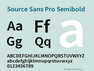 Source Sans Pro Semibold Version 2.0图片样张