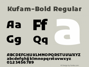 Kufam-Bold Regular Version 1.00 December 15, 2014, initial release图片样张