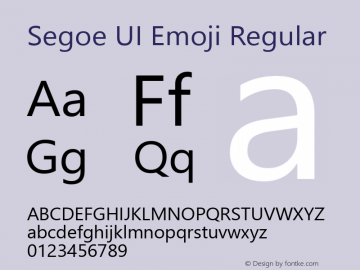 Segoe UI Emoji Regular Version 1.11 Font Sample
