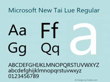 Microsoft New Tai Lue Regular Version 5.98 Font Sample
