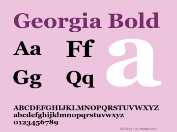 Georgia Bold Version 5.58 Font Sample