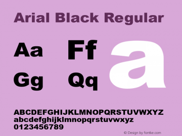 Arial Black Regular Version 5.22 Font Sample