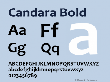 Candara Bold Version 5.61 Font Sample