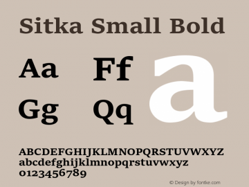 Sitka Small Bold Version 1.10图片样张