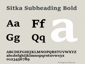Sitka Subheading Bold Version 1.10图片样张