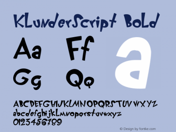 KlunderScript Bold Macromedia Fontographer 4.1 7/7/01图片样张
