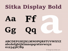 Sitka Display Bold Version 1.10 Font Sample