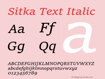 Sitka Text Italic Version 1.10图片样张