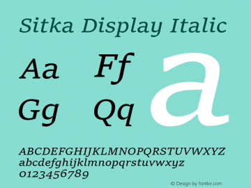 Sitka Display Italic Version 1.10图片样张