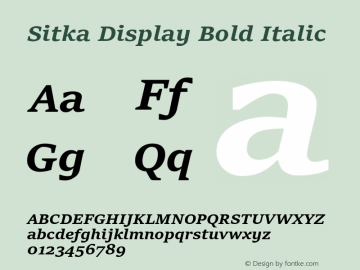 Sitka Display Bold Italic Version 1.10图片样张