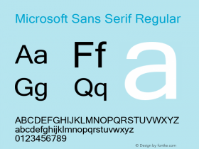 Microsoft Sans Serif Regular Version 6.96 Font Sample