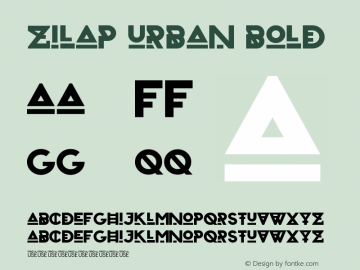 Zilap Urban Bold Version 1.00 December 3, 2016, initial release图片样张