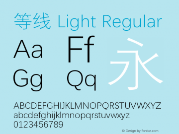 等线 Light Regular Version 1.14 Font Sample