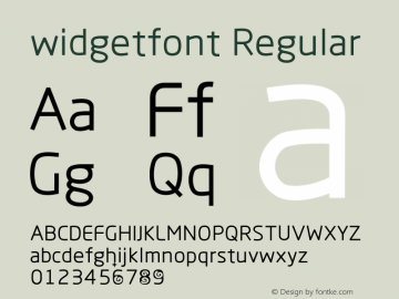 widgetfont Regular Version 1.00 December 4, 2016, initial release Font Sample